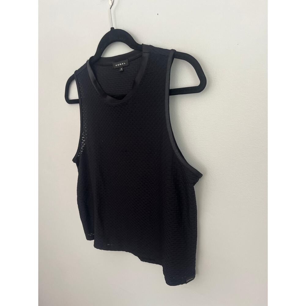 Koral Mesh Tank Top Women M Black Sheer Sleeveless‎ Activewear